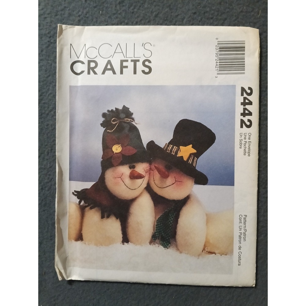 McCall's Crafts 2442 Melting Hearts Snowmen Sewing Pattern Uncut OOP Christmas